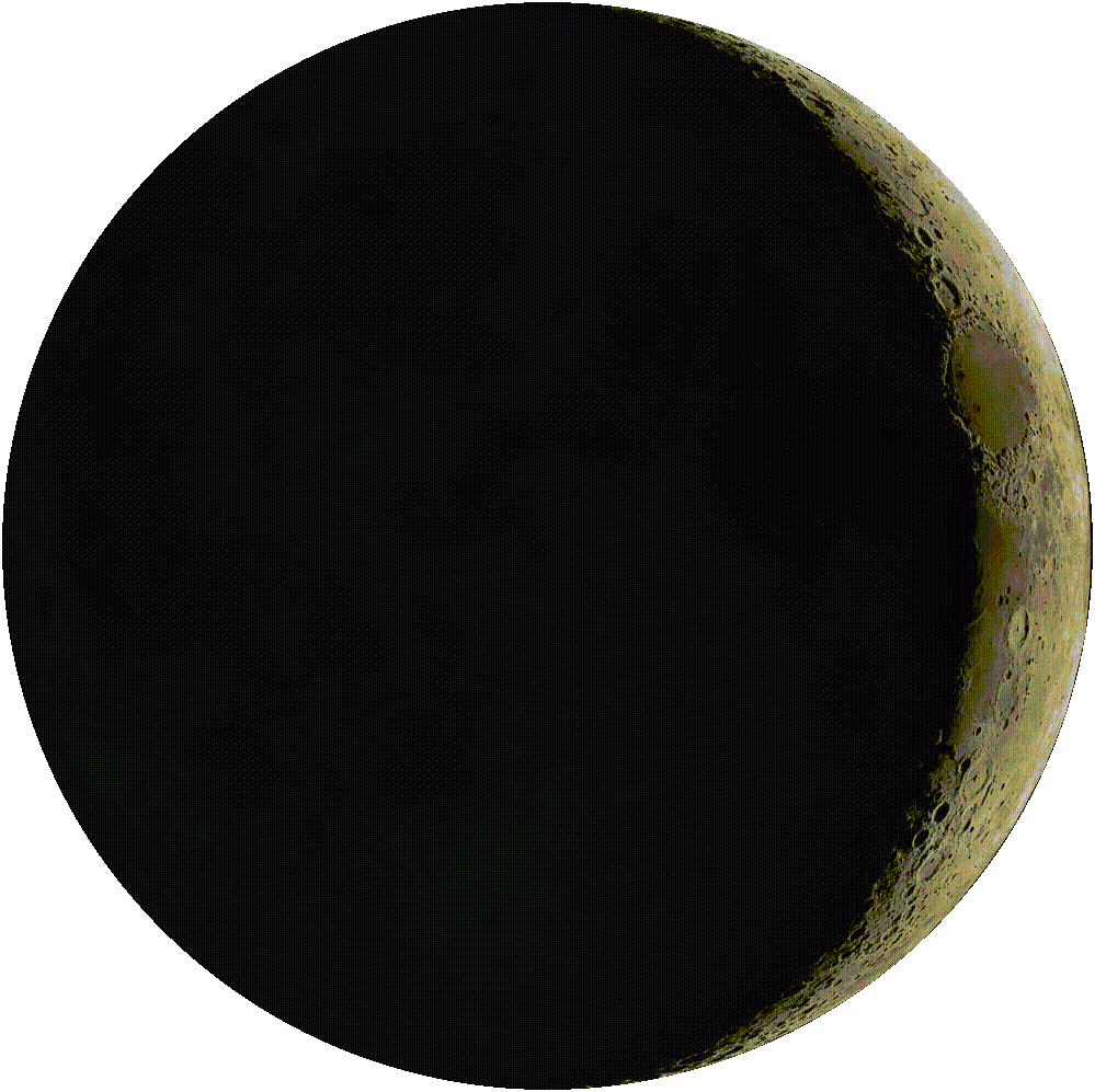 Waxing Crescent, Moon at 3 days in cycle