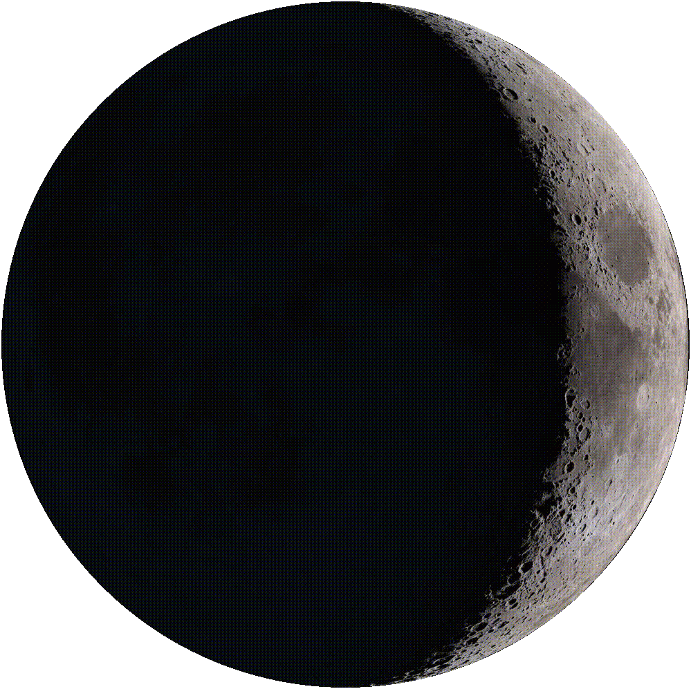 Waxing Crescent, Moon at 4 days in cycle