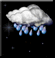 Night time, Light rain, Mostly cloudy
